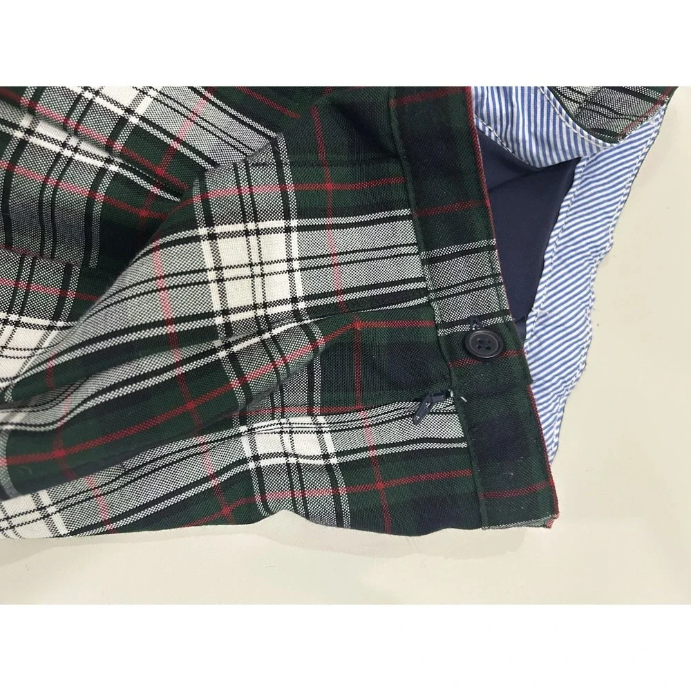 Tommy Hilfiger Girls Micro Mini Skirt /Skort Tartan Plaid Pleats Academia Preppy